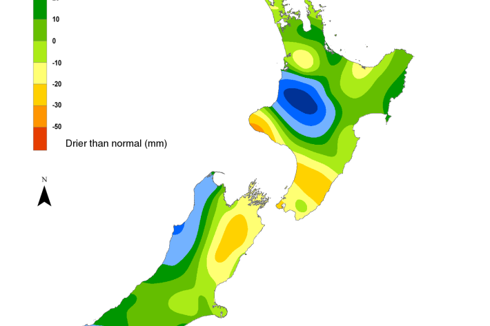 Soil moisture anomaly map (mm) at 9am on 25 January 2024