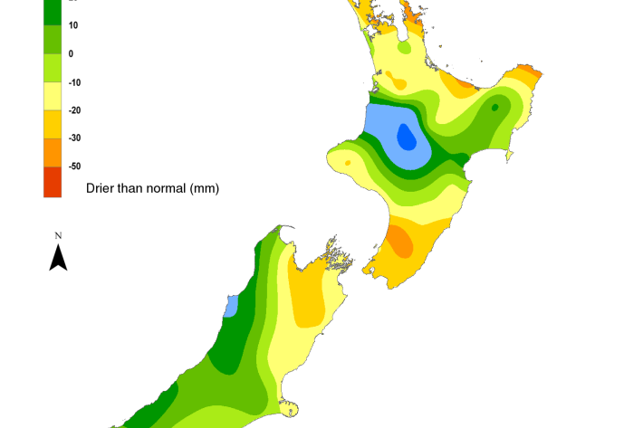 Soil moisture anomaly map (mm) at 9am on 15 February 2024