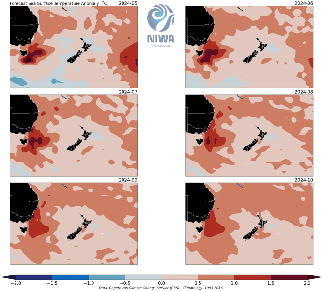 Sea surface temperature - May - October 2024