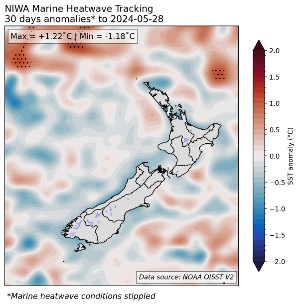 NIWA Marine Heatwave Tracking