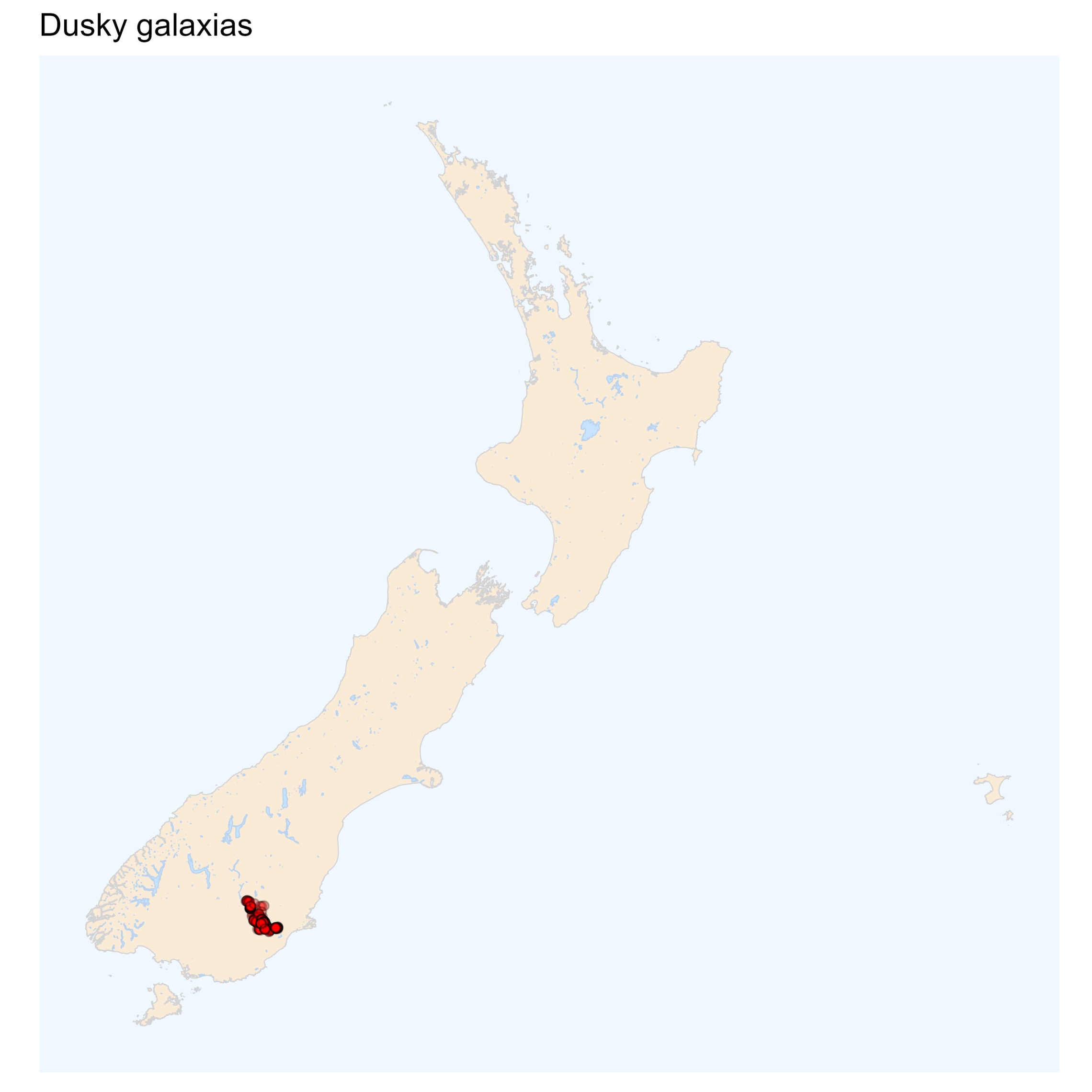 Dusky galaxias - distribution map [2024]