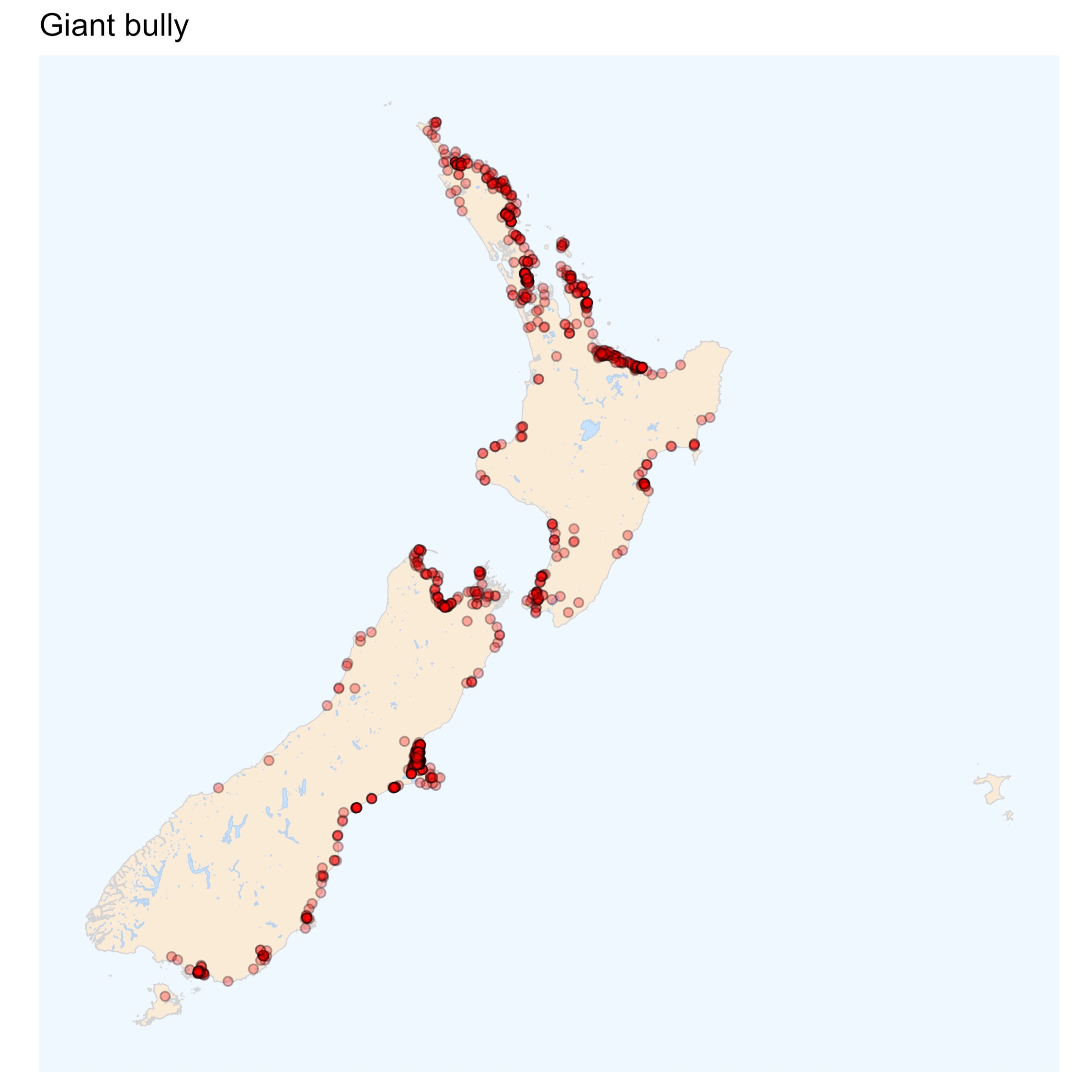 Giant bully - distribution map [2024]