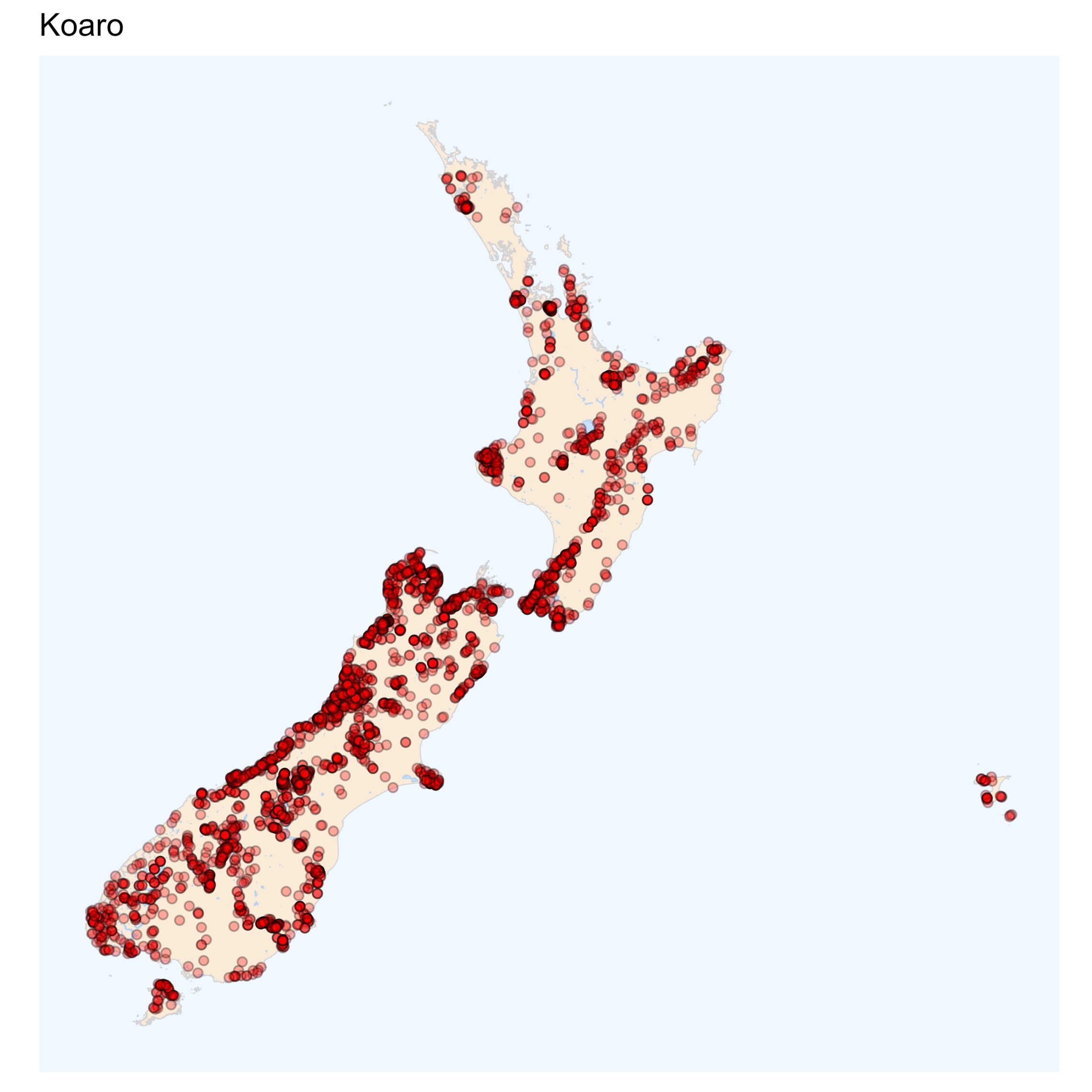 Koara distribution map [2024]