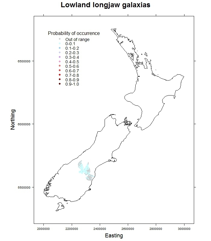 Lowland_longjaw_galaxias-Galaxias cobitinis_distribution_predicted