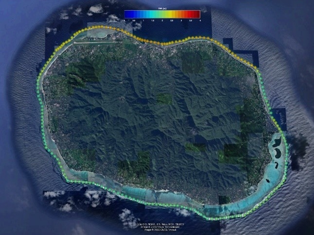 Model: Rarotonga, Cook Islands sea-level rise. 